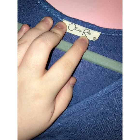 Olivia Rae Blue Stretchy Knit Mini Dress Size Medium - Picture 2 of 5